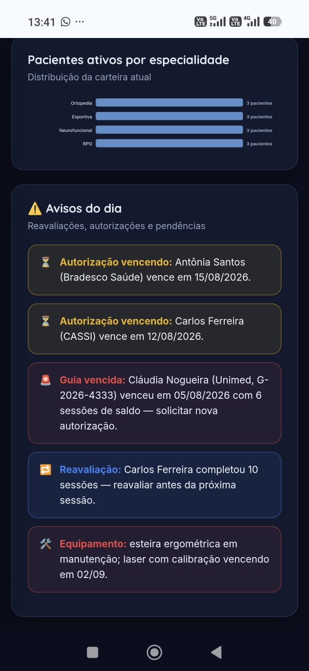 Sistema real desenvolvido pela PINEAL — captura em celular