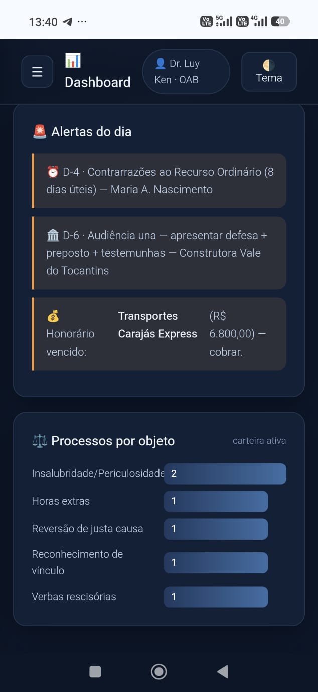 Sistema real desenvolvido pela PINEAL — captura em celular