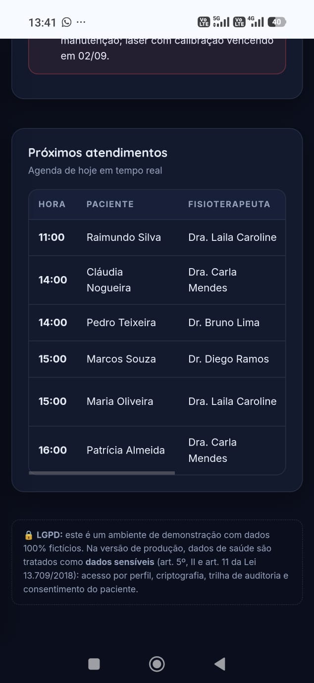Sistema real desenvolvido pela PINEAL — captura em celular