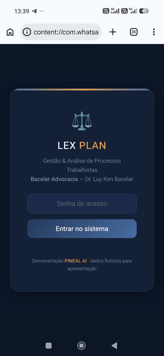 Sistema real desenvolvido pela PINEAL — captura em celular