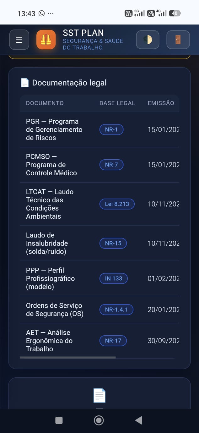 Sistema real desenvolvido pela PINEAL — captura em celular