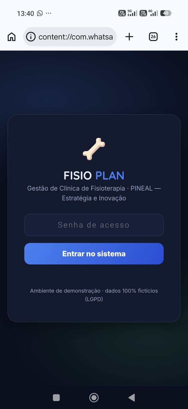 Sistema real desenvolvido pela PINEAL — captura em celular